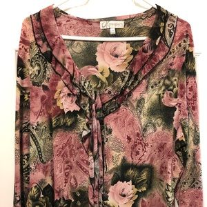 Dress Barn Rose and black blouse